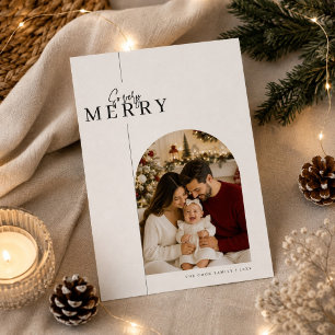 So Very Merry Arch Frame Family Christmas Photo Holiday Card