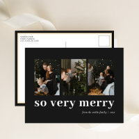 So Very Merry Black Modern 3 Photo Collage