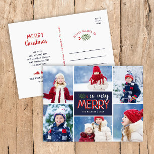 So Very Merry Holiday Photo Collage Postcard
