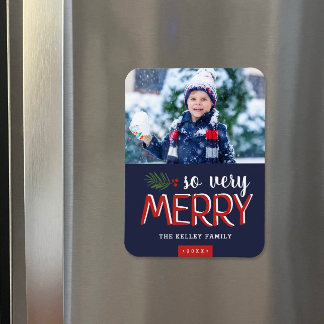 So Very Merry Holiday Photo Magnet (Creator Uploaded)