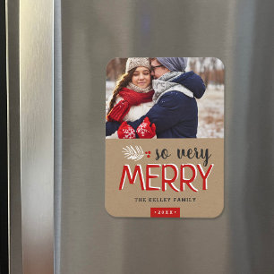 So Very Merry Holiday Photo Magnet