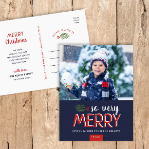 So Very Merry Holiday Photo Postcard