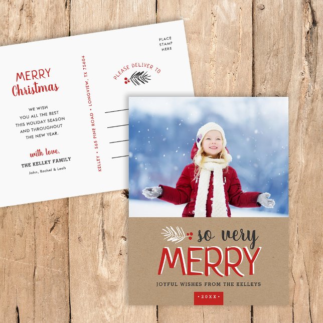 So Very Merry Holiday Photo Postcard (Creator Uploaded)