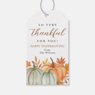 So Very Thankful For You Happy Thanksgiving Fall Gift Tags
