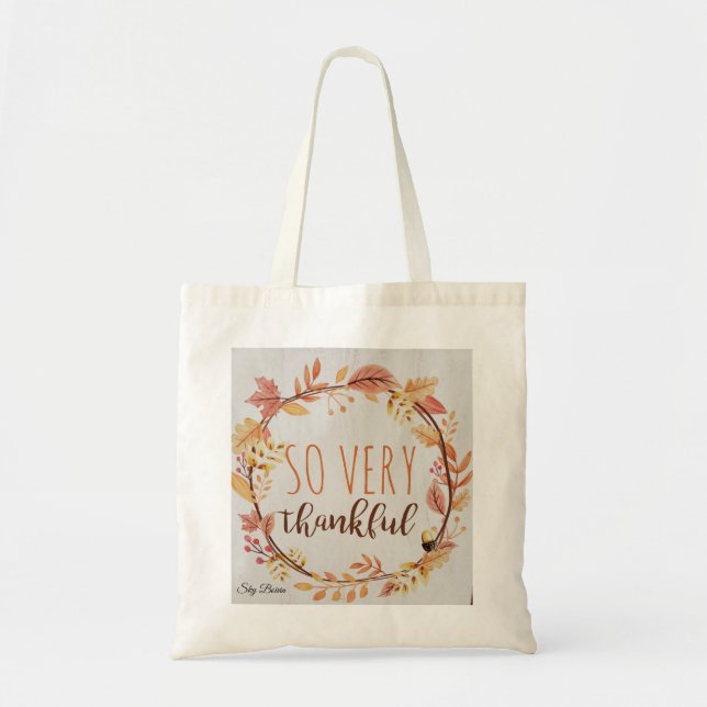 so very thankful tote bag (Front)