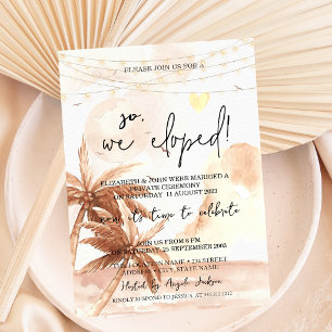 So We Eloped,Rustic Palms Wedding Elopement  Invitation
