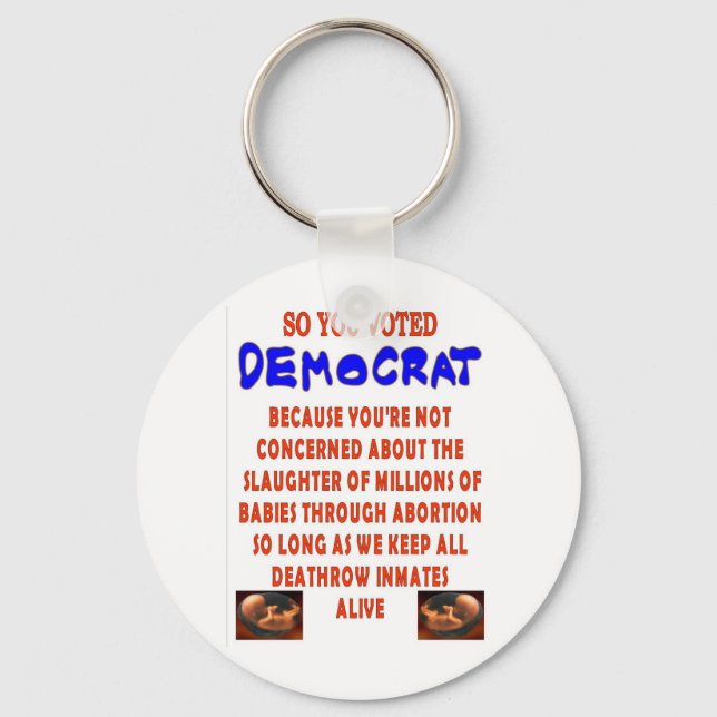 SO YOU VOTED DEMOCTAT KEY RING (Front)