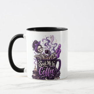 Soak Me In Coffee – Cosy Goth Skeleton Mug