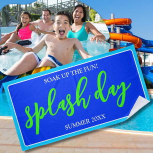 Soak Up the Fun   Summer Splash Day   Ultramarine Beach Towel