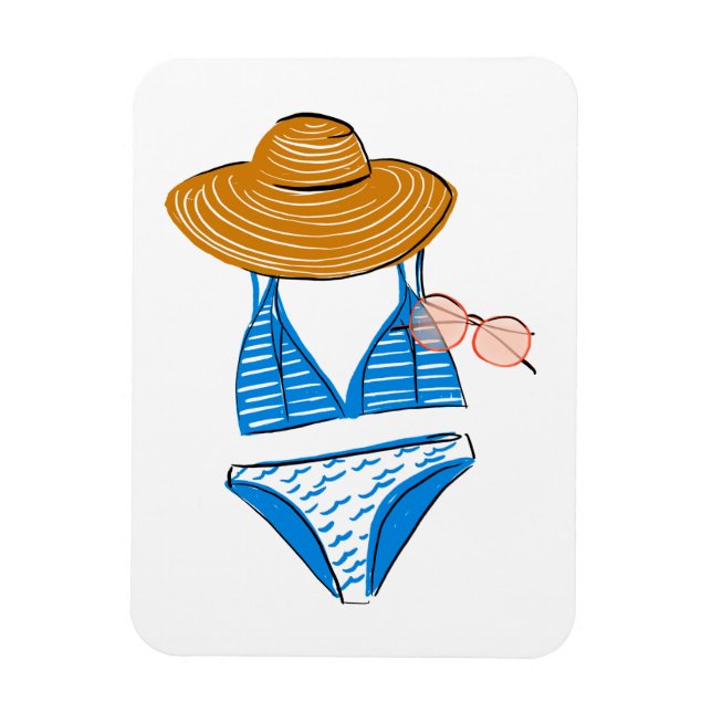 Soak up the Sun - Blue Swimsuit 2 Magnet (Vertical)