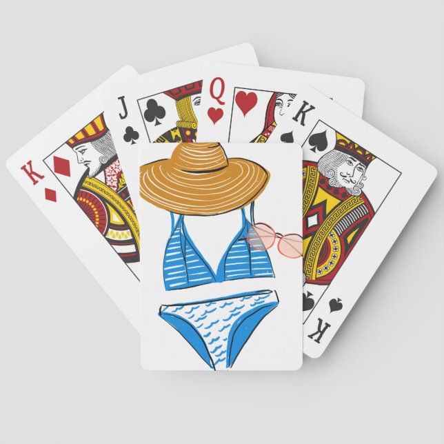 Soak up the Sun - Blue Swimsuit Playing Cards (Back)