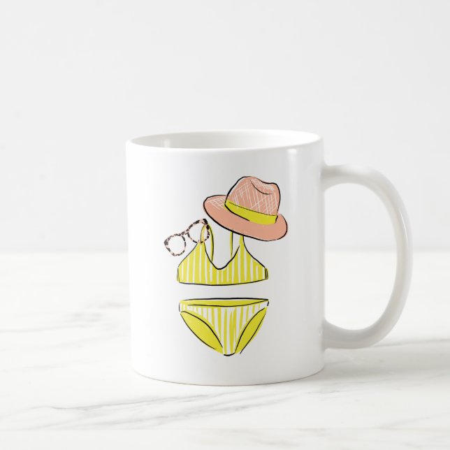 Soak up the Sun - Yellow Swimsuit Coffee Mug (Right)