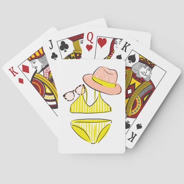 Soak up the Sun - Yellow Swimsuit Playing Cards (Back)