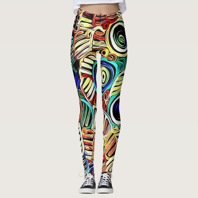 Soakage Australian aboriginal artists designer Leggings (Front)