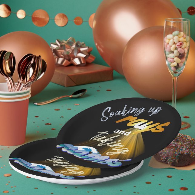 Soaking Up Rays and Taking Names Summertime Paper Plate (Multi)