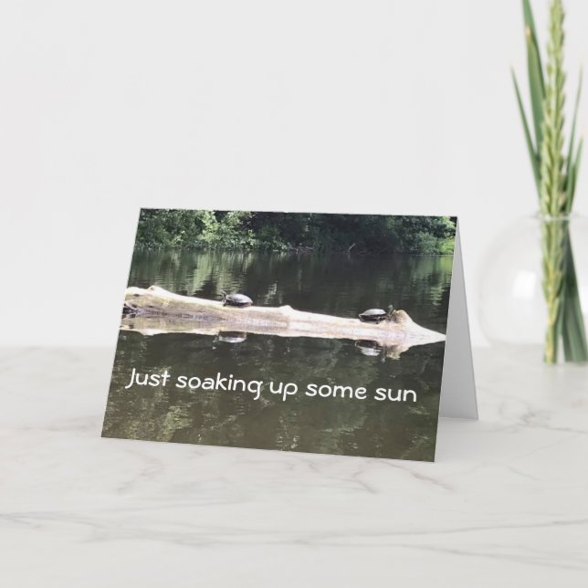 *SOAKING UP SOME SUN* NO SNOW HERE AT CHRISTMAS CARD (Front)