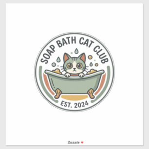 Soap Bath Cat POD Vector Art - Soap Bath Cat Club_