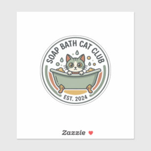 Soap Bath Cat POD Vector Art - Soap Bath Cat Club_