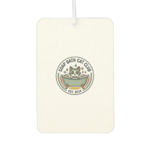 Soap Bath Cat POD Vector Art - Soap Bath Cat Club_ Car Air Freshener