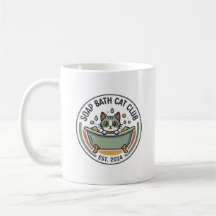 Soap Bath Cat POD Vector Art - Soap Bath Cat Club_ Coffee Mug