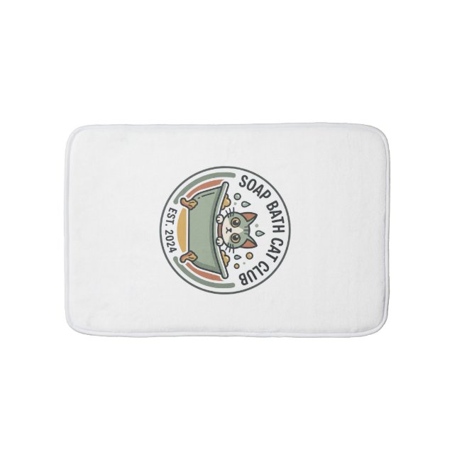 Soap Bath Cat POD Vector Art - Soap Bath Cat Club_ Mat (Front)