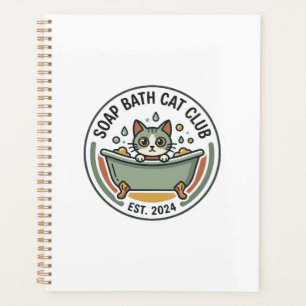 Soap Bath Cat POD Vector Art - Soap Bath Cat Club_ Planner