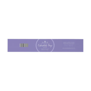 Soap beauty product information wrap label blue invitation belly band