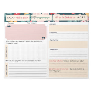 SOAP Bible Study Journal Notepad