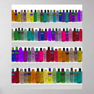 Soap Bottle Rainbow - for bathrooms, salons etc Poster