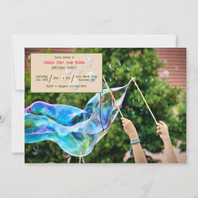 Soap Bubble Party Invitation (Front)