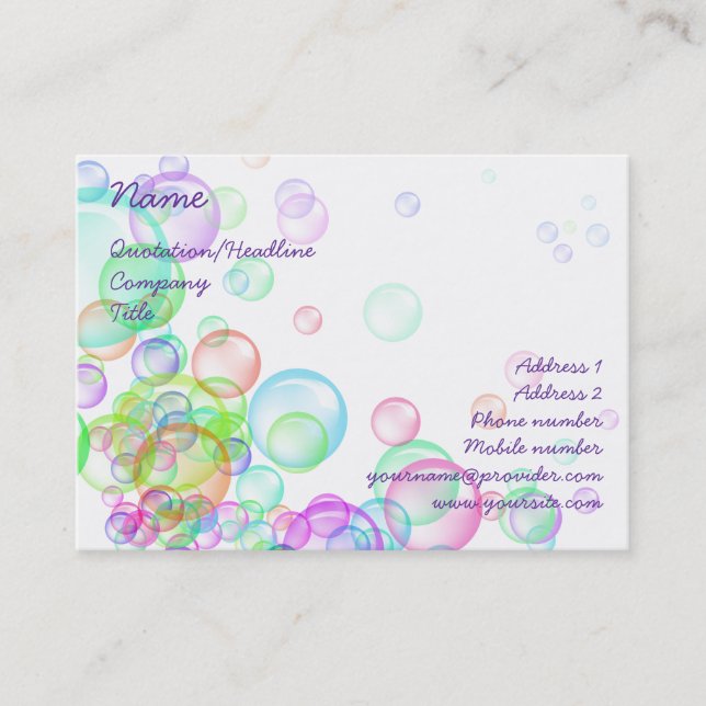 Soap Bubbles Business Card (Front)