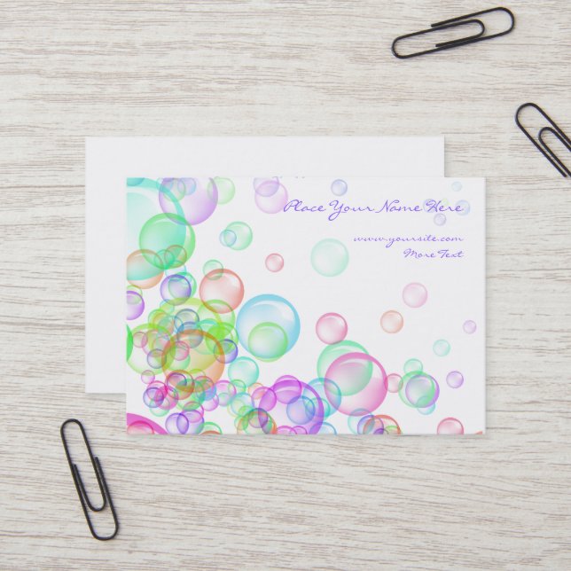 Soap Bubbles Business Card (Front/Back In Situ)