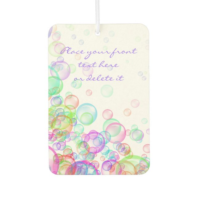 Soap Bubbles Car Air Freshener (Front)