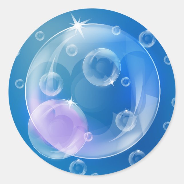 Soap bubbles classic round sticker (Front)