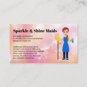 Soap Bubbles   Cleaner Maid Business Card