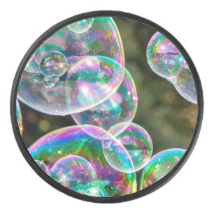 Soap bubbles hockey puck