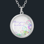 Soap Bubbles Silver Plated Necklace<br><div class="desc">Colourful soap bubbles on white background. Perfect for kids events like birthdays and parties. Also useful as fun,  happiness,  or spring concept.</div>