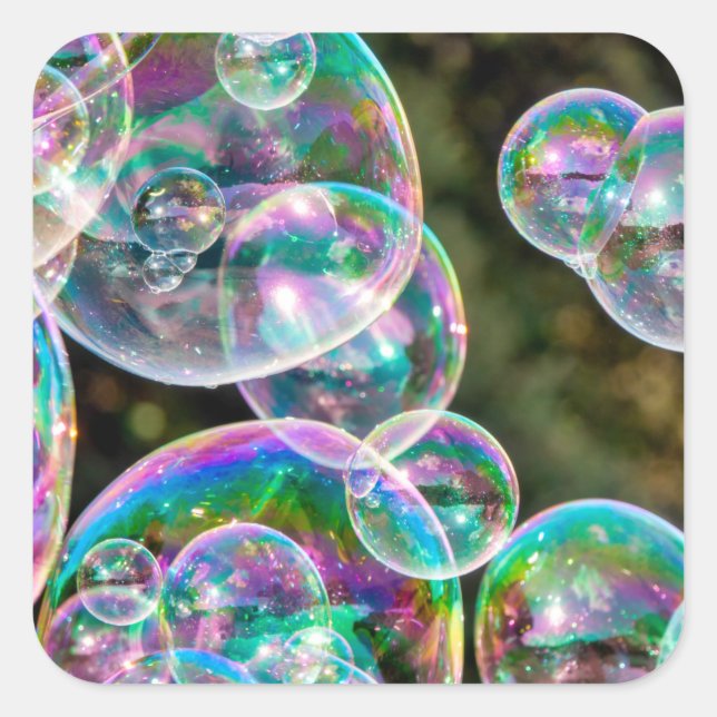 Soap bubbles square sticker (Front)