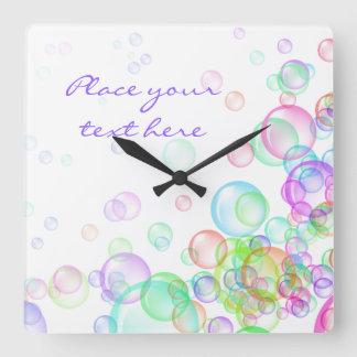 Soap Bubbles Square Wall Clock