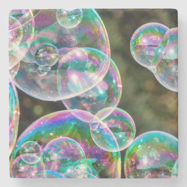 Soap bubbles stone coaster (Front)