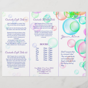 Soap Bubbles Trifold Brochure - Paper Sheet