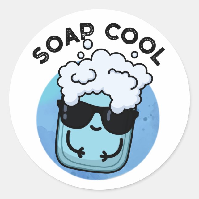 Soap Cool Funny Soap Pun  Classic Round Sticker (Front)