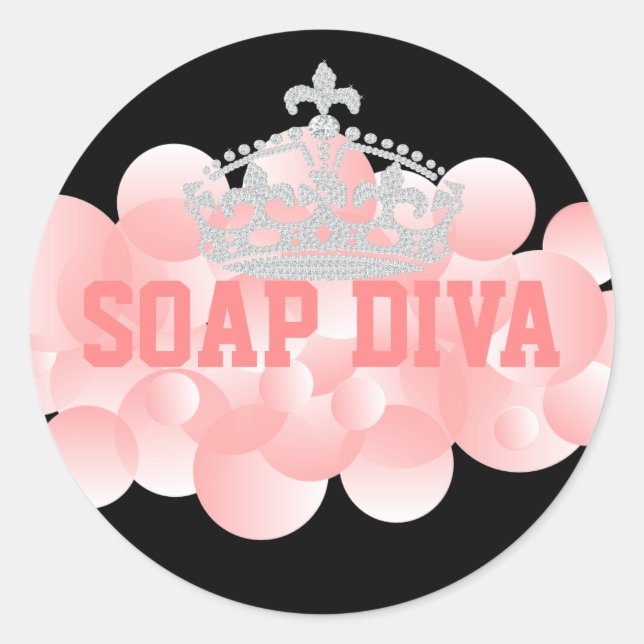 Soap Diva Soap Maker Bubbles Classic Round Sticker (Front)