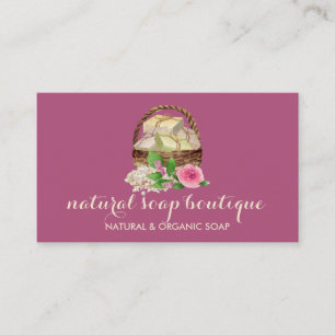Soap Homemade BathTub rose colour aromatherapist Business Card