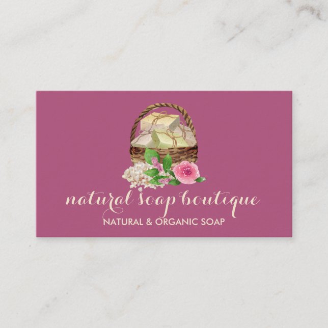 Soap Homemade BathTub rose colour aromatherapist Business Card (Front)
