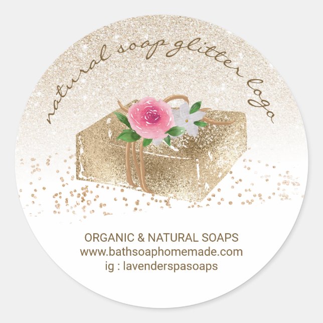 Soap Homemade Natural Organic Spa Products Classic Round Sticker (Front)