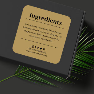 Soap Ingredient List Product Label
