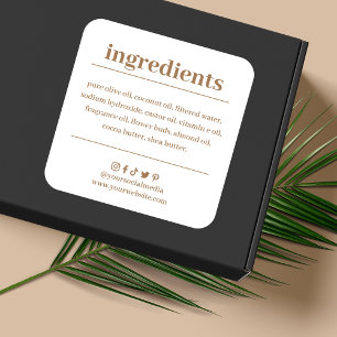 Soap Ingredient List Product Label