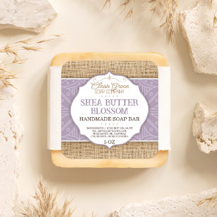 Soap Label   Purple   Burlap   Skincare Sticker
