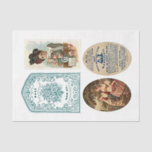 Soap labels 14 10x15 Vintage Decoupage Tissue Paper